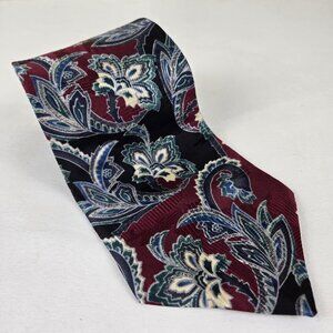Oscar de la Renta Neckwear Couture Collection 100% Silk Men's Tie Floral Swirls
